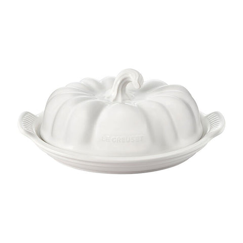 Le Creuset 6" x 4.25" Figural Pumpkin Covered Dish - White
