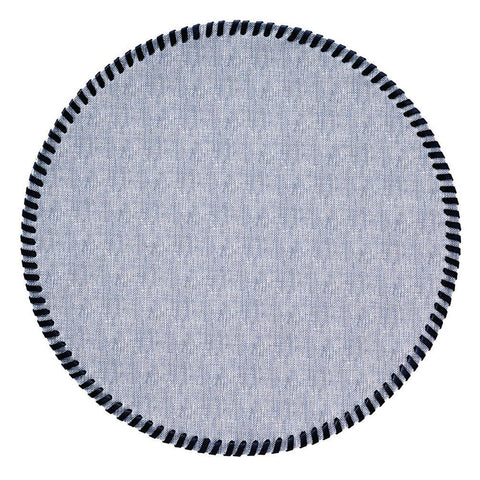 Bodrum Whipstitch Bluebell 15 Inch Round Placemats Set of 4