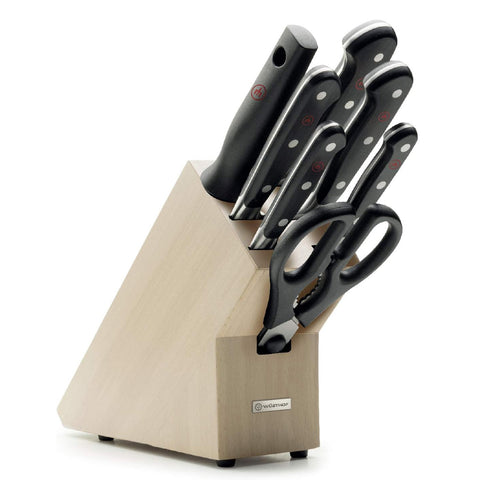 Wusthof Classic Eight Piece Block Set Beech Wood