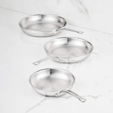 Hestan Probond LUXE 3Pc Stainless Steel Skillet Set: 8.5, 11, & 12.5" Skillets