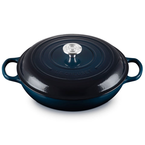 LE CREUSET SIGNATURE ROUND BRAISER 3.5QT CRUCIBLE SS - NUIT