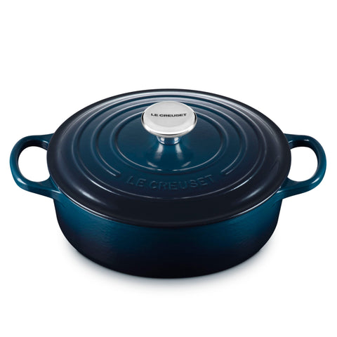 LE CREUSET 3.5 QT. SIGNATURE ROUND WIDE OVEN SIGNATURE SS - NUIT