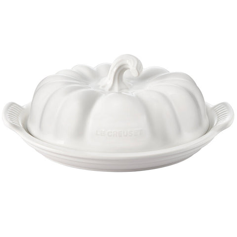 Le Creuset Pumpkin Covered Butter Dish - White