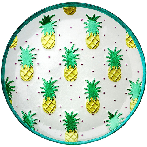 AMICI HOME PINEAPPLE TROPICAL GLASS PLATTER
