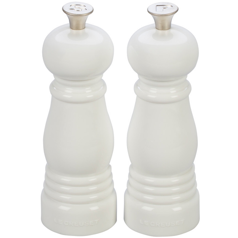 LE CREUSET SMALL SALT AND PEPPER MILLS, SET OF 2 - WHITE