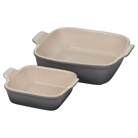 Le Creuset Heritage Set of 2 Square Dishes - Oyster