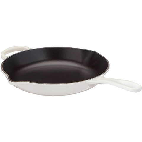 Le Creuset 10.25" (1-3/4 qt.) 10.25" Signature Iron Handle Skillet - White