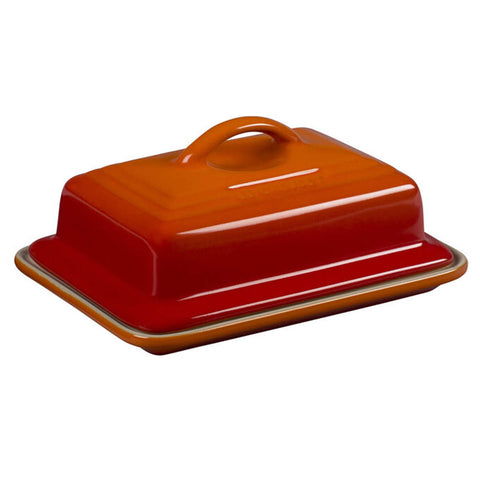 Le Creuset 6.75" x 5" x 3.5" Heritage Butter Dish - Flame