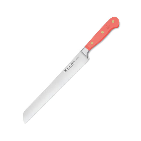 Wusthof Classic 9" Bread Knife, Dbl-Serrated - Coral Peach