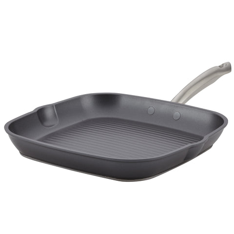 ANOLON ACCOLADE FORGED HARD-ANODIZED PRECISION FORGE SQUARE GRILL PAN, 11'' MOONSTONE
