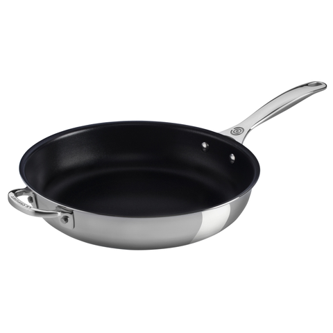LE CREUSET 12.5'' STAINLESS STEEL NONSTICK DEEP FRY PAN