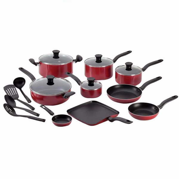 T-Fal Initiatives Nonstick Inside And Out 18-Piece Cookware Set