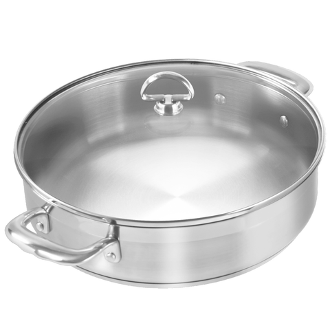 CHANTAL INDUCTION 21 STEEL 5-QUART SAUTEUSE WITH GLASS LID