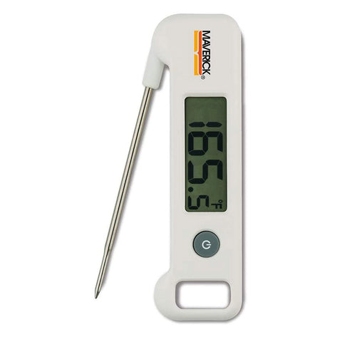 Maverick DT-05 Folding Digital Instant Read Cooking Kitchen Grilling Smoker BBQ Probe Meat Thermometer, White
