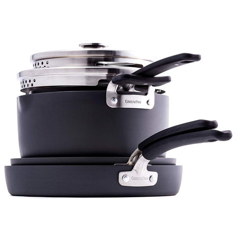 Green Pan Levels Hard Anodized Stackable Ceramic Nonstick 6-Piece Cookware Set