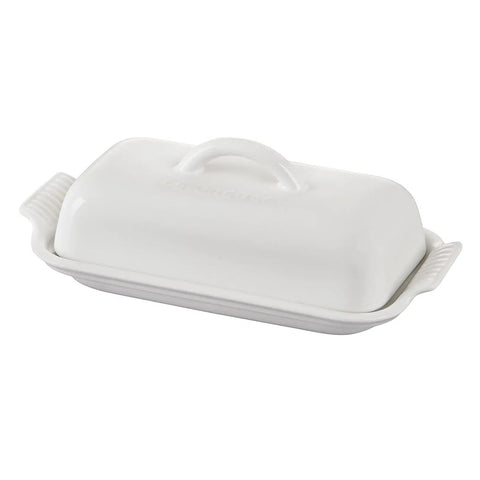 Le Creuset 8.3" x 4.1" x 3" Heritage Butter Dish - White
