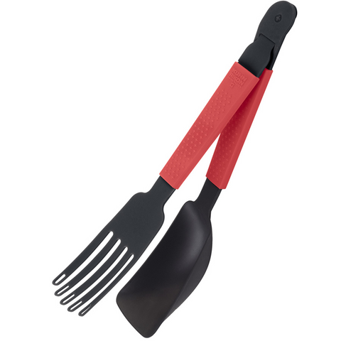 Kuhn Rikon Tong Tolls, Braising Spoon - Black/Red