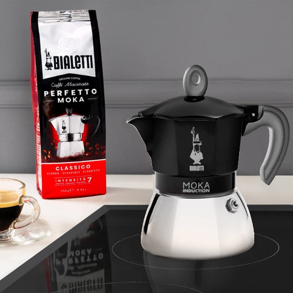 Bialetti - Moka Induction, Moka Pot, Suitable for all Types of Hobs, 6 Cups  Espresso (7.9 Oz Espresso), Black