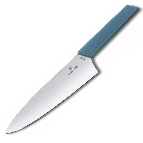 Victorinox Chef's, Swiss Modern, 8" Blade, Cornflower-Blue