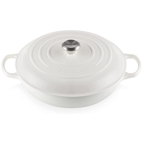 Le Creuset 5 qt. Signature Braiser - White