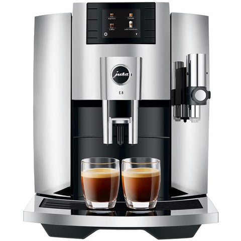 Jura E8 Automatic Coffee Machines - Chrome