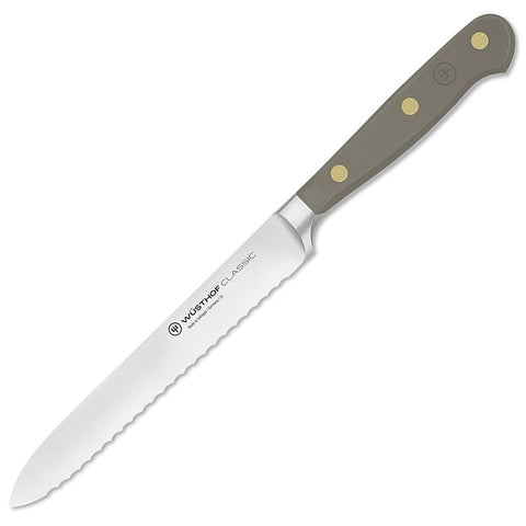 Wusthof Classic 5" Serrated Utility Knife - Velvet Oyster