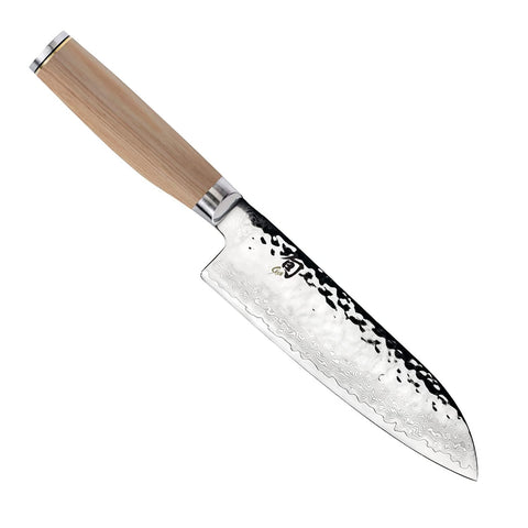 Shun Premier Blonde Santoku Knife, 7 inch VG-MAX Stainless Steel Blade with Tsuchime Finish and Pakkawood Handle