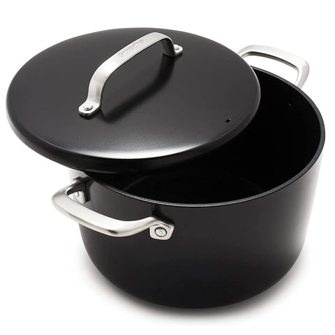 GreenPan GP5 8QT Stock Pot with Insulated Lid, Black