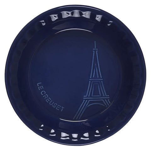 Le Creuset Pie Dish - Indigo w/ Eiffel Tower