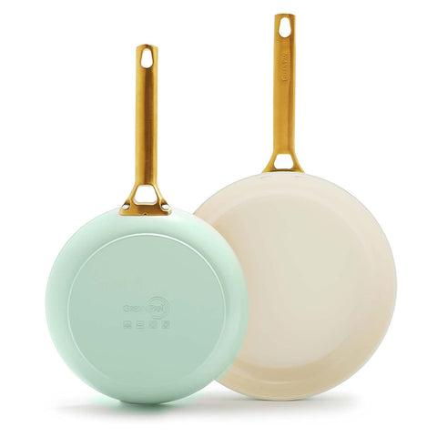 GreenPan Reserve 10" and 12" Frying Pan Skillet Set, Gold Handle, Julep