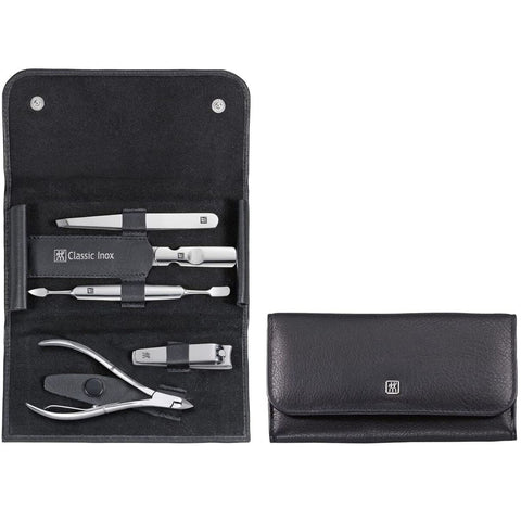 Zwilling Classic Inox 6-Piece Black Leather Case Set