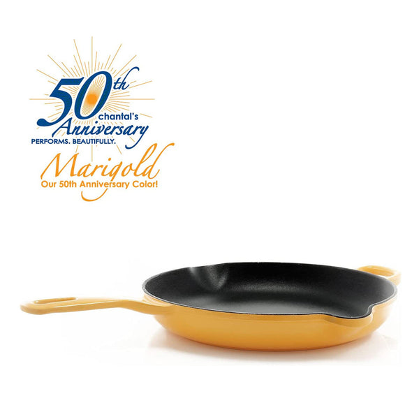 Chantal Enameled Cast Iron Cookware, 10 inch Skillet, Marigold