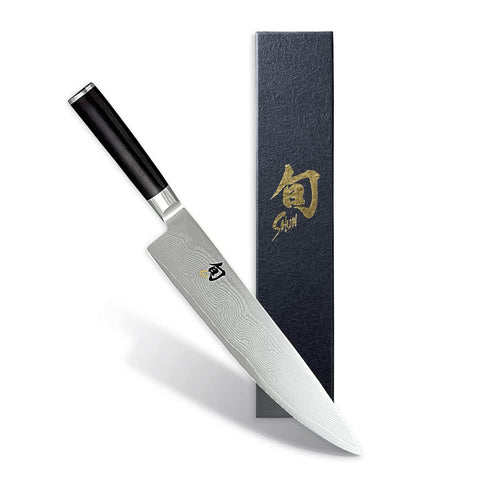 Shun DM0707 Classic 10 Ebony PakkaWood Handle and VG-MAX Blade Steel, 10 Inch, Black