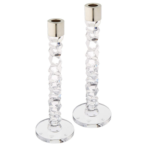 Orrefors Carat 11.63 Inch Candlestick, Pair, High