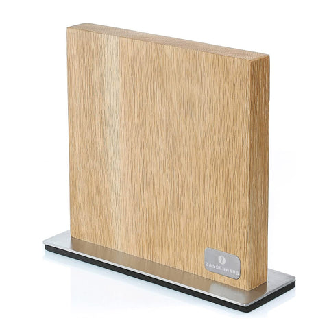 Zassenhaus 11" x 3.5" Magnetic Wood Knife Block, Natural Oak