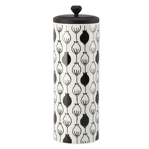Lenox Around the Table Black and White Earthenware Canister