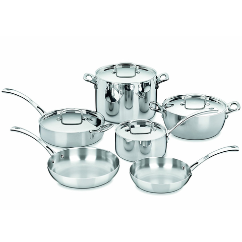 CUISINART FRENCH CLASSIC TRI-PLY STAINLESS 10-PIECE COOKWARE SET