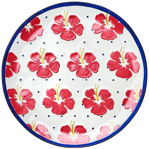 AMICI HOME HIBISCUS TROPICAL GLASS PLATTER