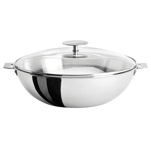 CRISTEL CASTELINE DETACHABLE HANDLE 3-QUART WOK WITH DOMED GLASS LID