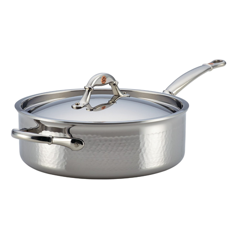 Ruffoni Symphonia Prima 5-Quart Covered Saute with Helper Handle - Stainless Steel