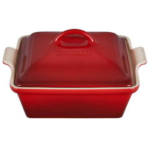 Le Creuset 2.5 qt. (9") Heritage Covered Square Casserole - Cerise