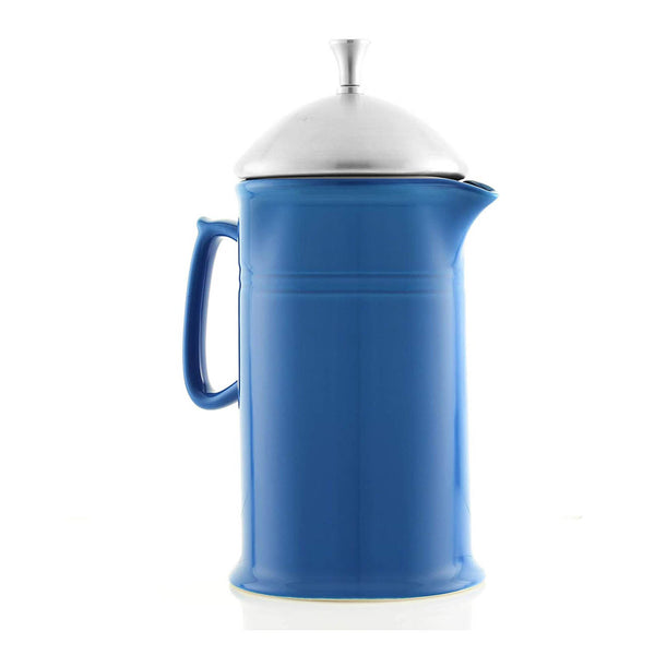 Chantal 28 Ounce Ceramic French Press with Stainless Plunger Aqua