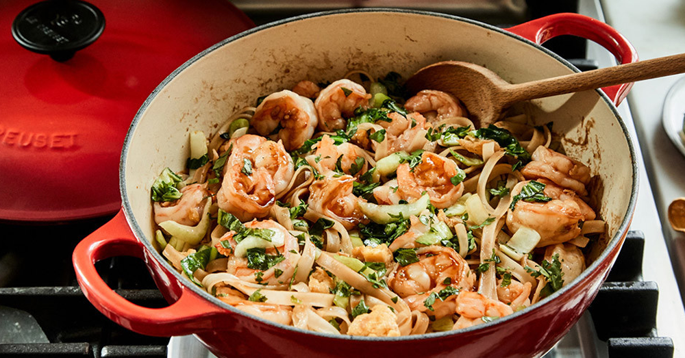 PAN-FRIED NOODLES AND SHRIMP