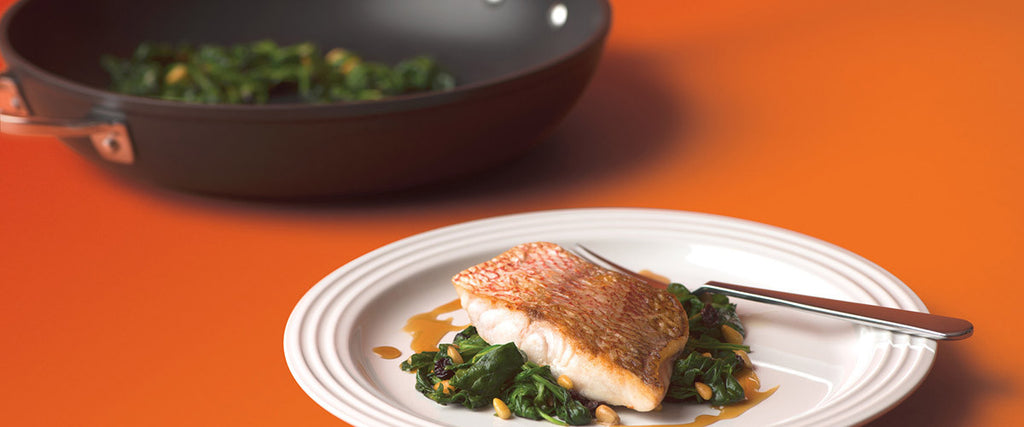 PAN-SEARED BASS WITH ORANGE GASTRIQUE
