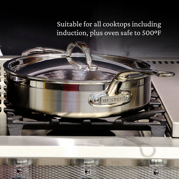 Hestan ProBond TITUM 10-Piece TITUM™ NS Set:  8.5" & 11" Open Skillets, 1.5qt & 3.0qt Covered Saucepans, 3.5qt Covered Sauté w/helper handle, 8.0qt Covered Stockpot