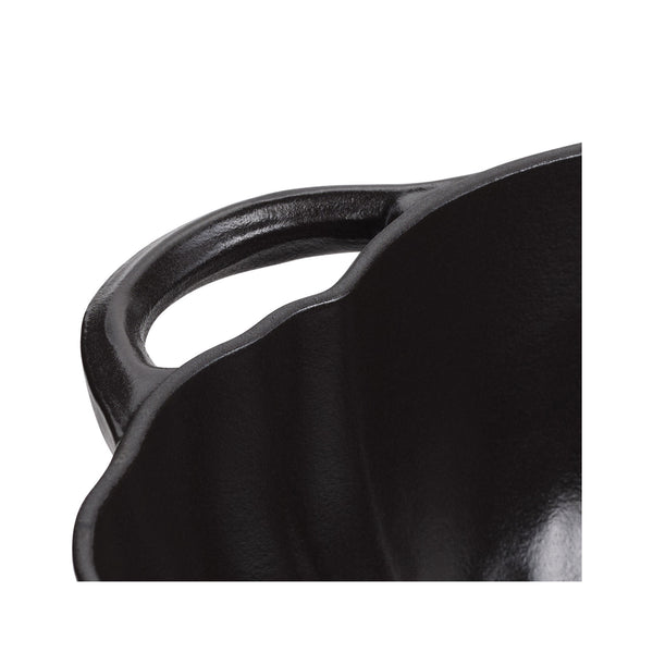 Staub Cast Iron 3.5-qt Pumpkin Dutch Oven - Black w/ Stainless Stem
