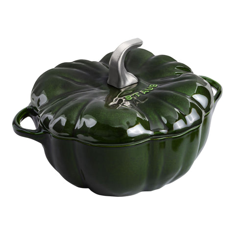 Staub Cast Iron 3.5-qt Pumpkin Dutch Oven - Basil w/ Stainless Stem