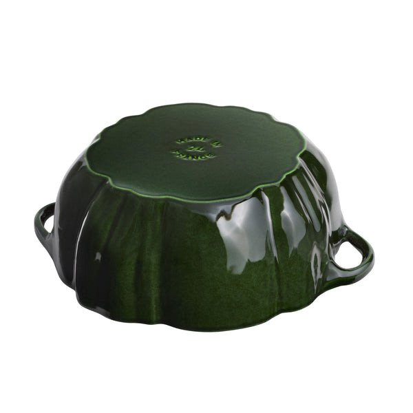 Staub Cast Iron 3.5-qt Pumpkin Dutch Oven - Basil w/ Stainless Stem