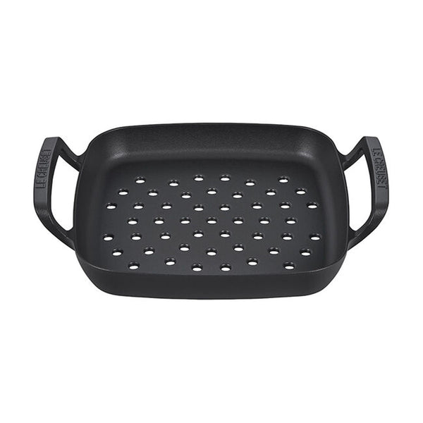 Le Creuset 12" Alpine Outdoor Collection - Square Grill Basket (Matte Black)