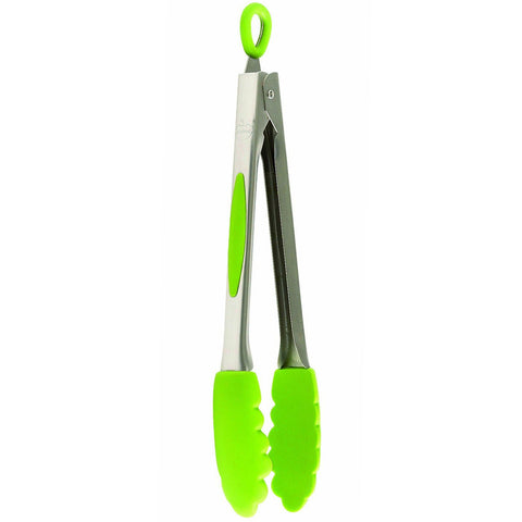 Mastrad 12'' Stainless And Silicone Tongs - Green